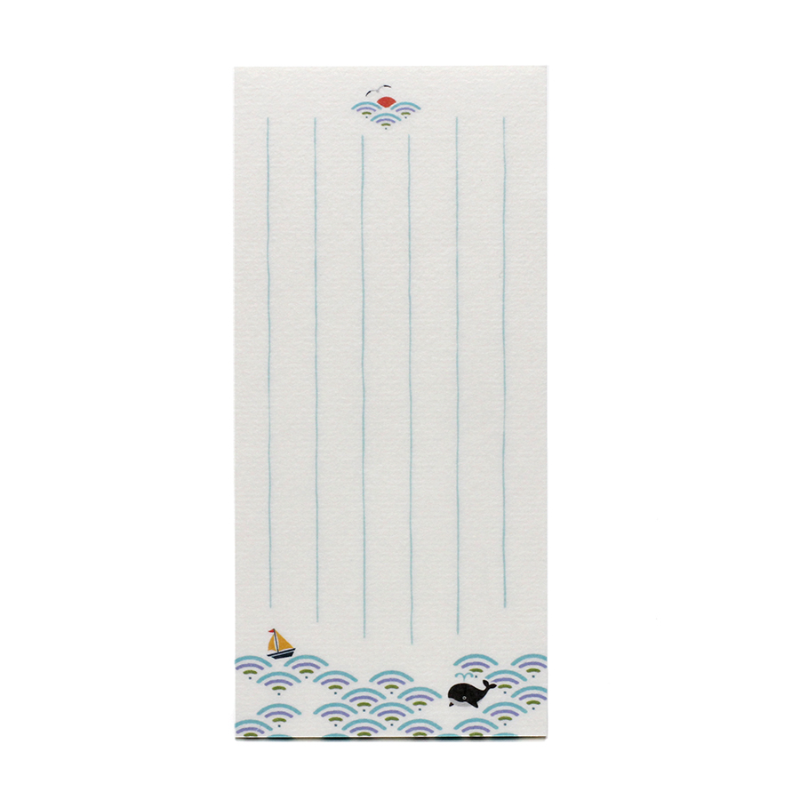Komon 和紙一筆箋 縦書き 補充用 青海波クジラ 株式会社 谷口松雄堂 Komon 和紙一筆箋 縦書き 補充用 青海波クジラ 株式会社 谷口松雄堂