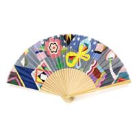 【色エンピツ作家 かわばたあきこ】紙貼り扇子70型30間　蝶々