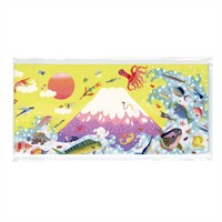 【色エンピツ作家 かわばたあきこ】和紙一筆箋　波乗り富士山　150×70mm