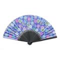 【アウトレット品】友禅紙扇子70型25間 菊花文様 青　同柄扇子袋付き 4059-1 【在庫限り】