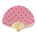【アウトレット品】 シェル型 布扇子 7寸17間 七宝うさぎ 薄紅 【在庫限り】