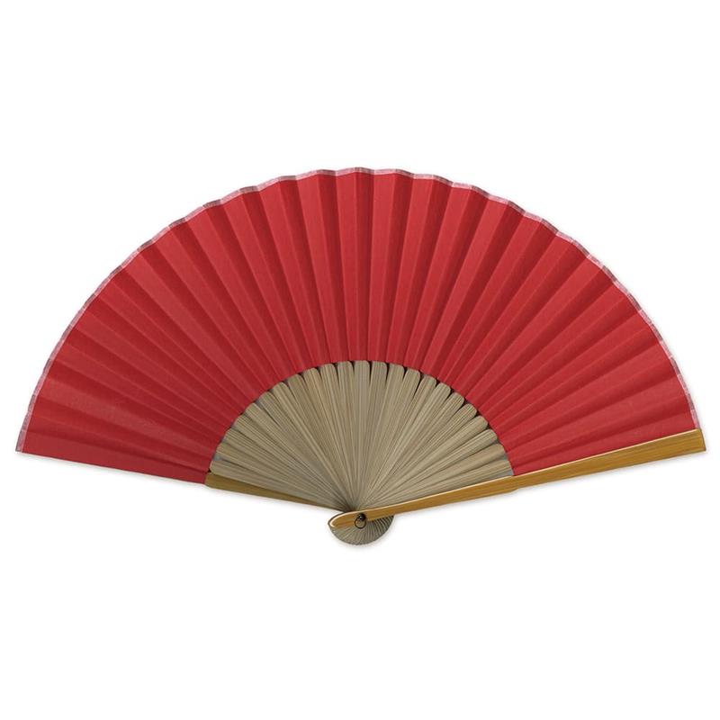 和紙扇子70型25間　緋色