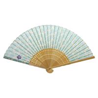 【アウトレット品】布扇子 70型30間 薔薇 グリーン 【在庫限り】