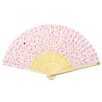【アウトレット品】布扇子 70型30間　しあわ扇　しだれ桜 【在庫限り】