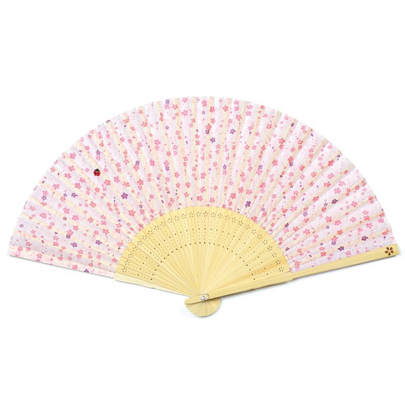 【アウトレット品】布扇子 70型30間　しあわ扇　しだれ桜 【在庫限り】