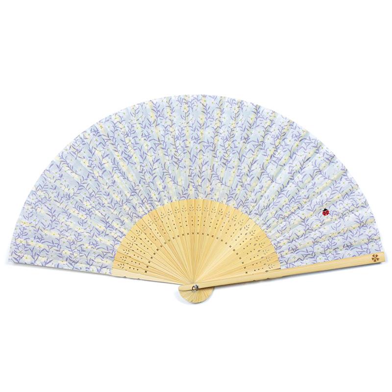 【アウトレット品】布扇子 70型30間　しあわ扇　なでしこ 【在庫限り】