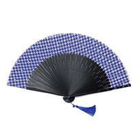 【アウトレット品】短地布扇子　70型40間　ツバメ格子 【在庫限り】