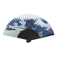 両面貼り 北斎扇子 75型35間 富獄三十六景 藍 （紙製スリーブ式箱）