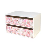 スッキリ片付け　卓上チェスト（横長2段）　桜霞