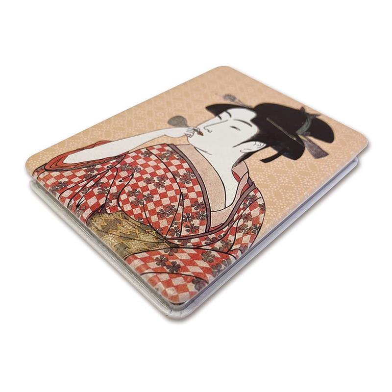 PUコンパクトミラー 喜多川歌麿 婦女人相十品 ポッピンを吹く娘