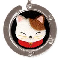 【アウトレット品】 押し絵 バックハンガー ねこ 【在庫限り】