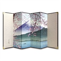 六曲屏風　川瀬巴水　西伊豆木負