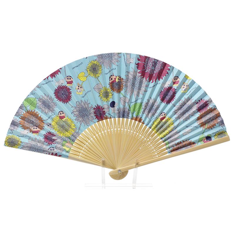 【アウトレット品】両面貼り CRAYON STYLE扇子 CSコロリアージュ青 【在庫限り】