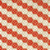 手染友禅紙（菊全判）1000×660　花亀甲　紅白