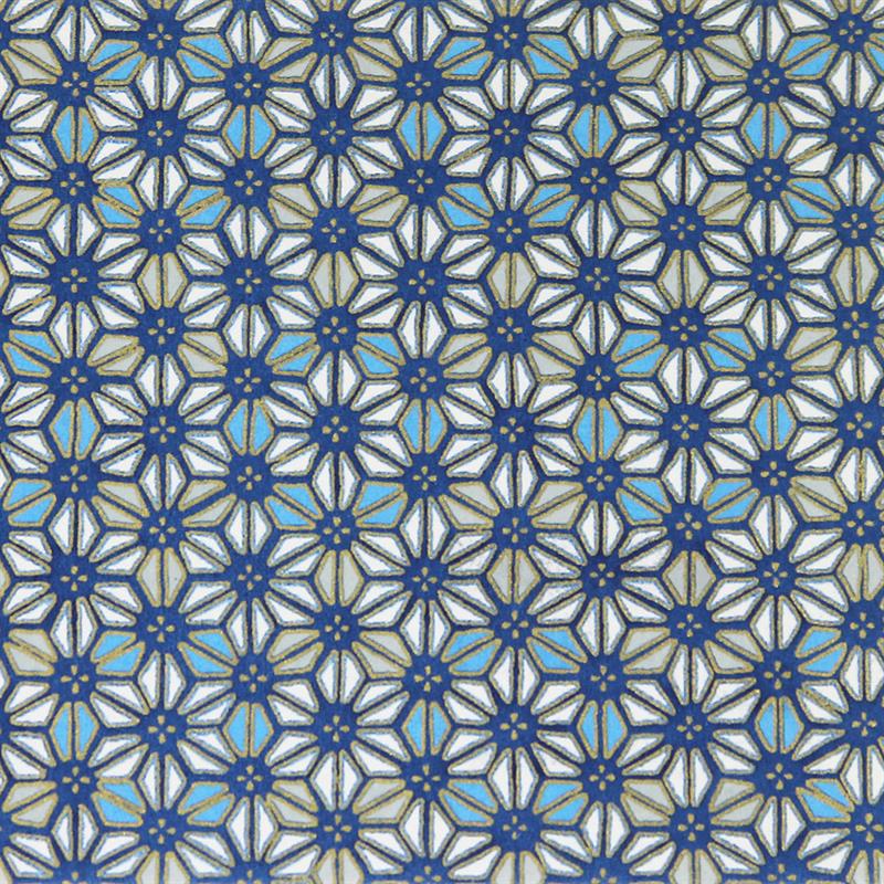 手染友禅紙（菊全判）1000×660　麻の葉　青