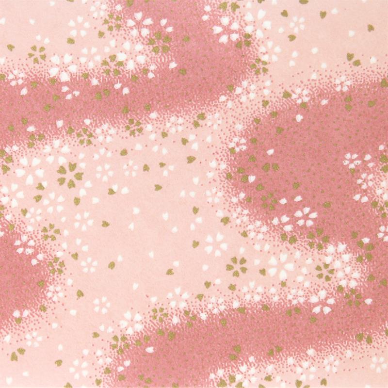 手染友禅紙(菊全判)1000×660 散桜文様 ピンク