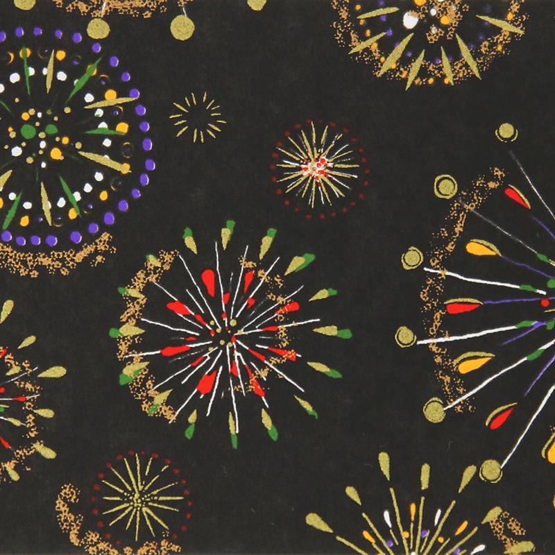 手染友禅紙(菊全判)1000×660 花火　黒