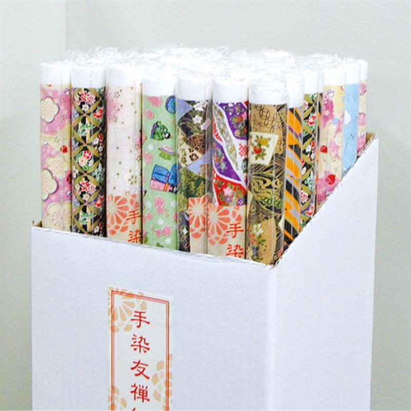 手染め友禅紙(菊半裁判) 50本巻 箱入りセット