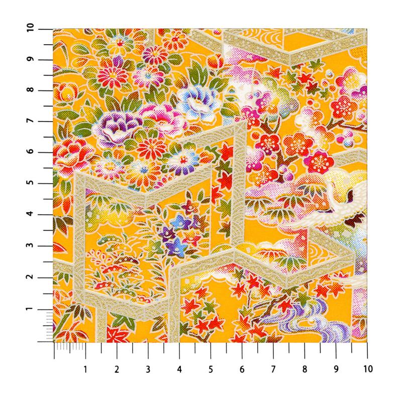 手染友禅紙（菊全判）1000×660 屏風絵 黄 | 谷口松雄堂