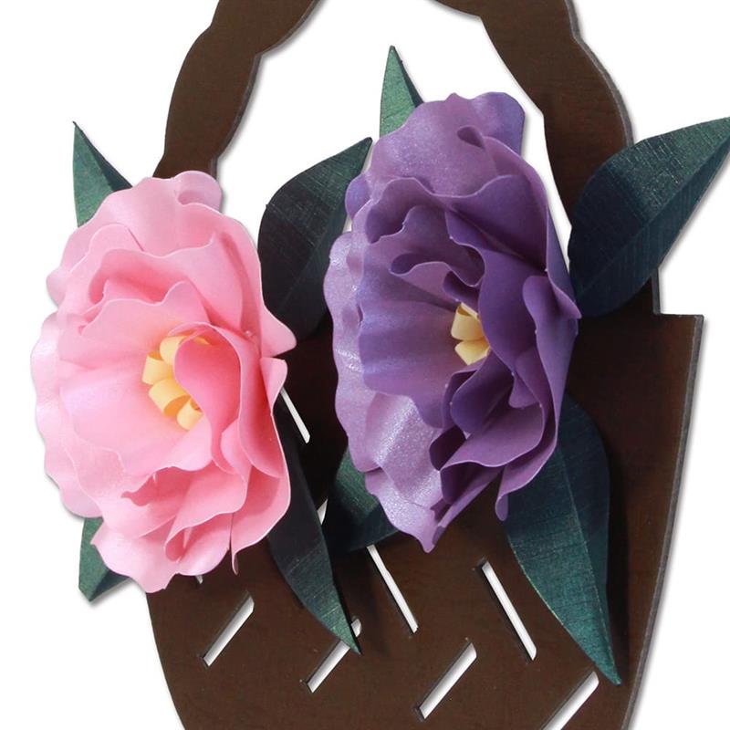 ハサミを使わない立体切り絵 花かご飾り手作りキット トルコ桔梗