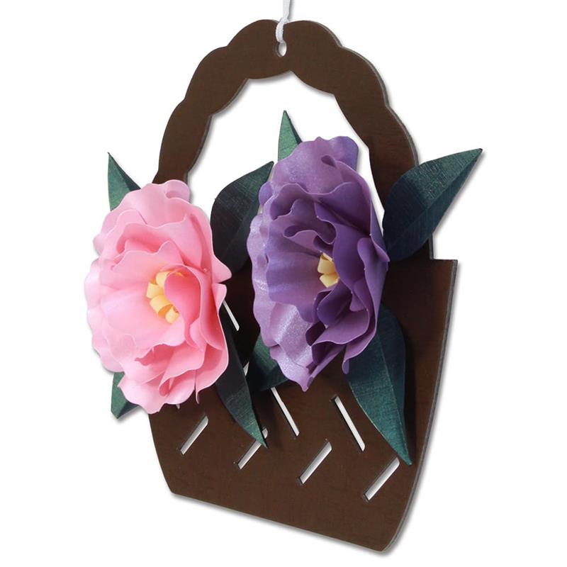 ハサミを使わない立体切り絵 花かご飾り手作りキット トルコ桔梗