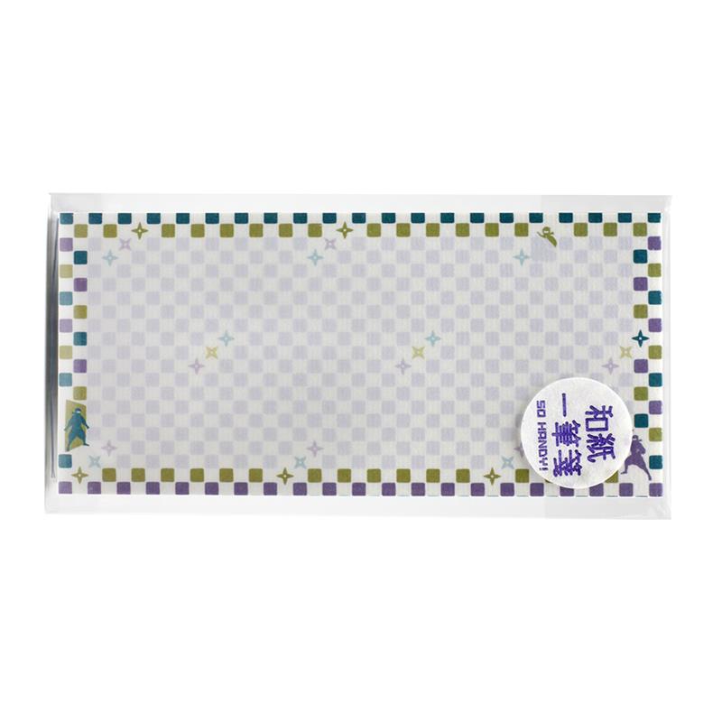 【アウトレット品】 komon＋ 和紙一筆箋 横書き （補充用） 市松ニンジャ 【在庫限り】