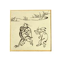 印刷豆色紙 鳥獣戯画 1
