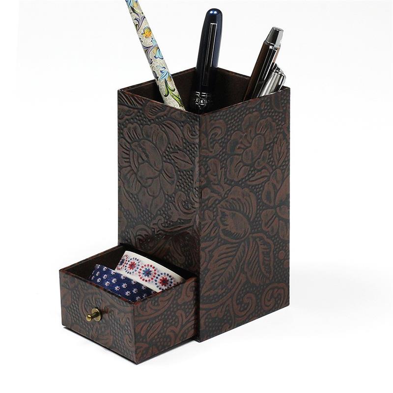 うるし紙 ペン立て 茶 | 谷口松雄堂