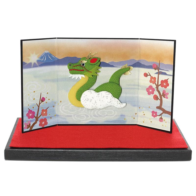 【アウトレット品】 押し絵屏風 吉祥雲龍（きっしょううんりゅう）【2024年お正月】 【在庫限り】