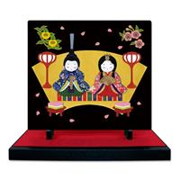 【アウトレット品】 押し絵 衝立飾り さくら雛 【在庫限り】