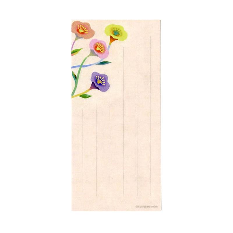 【色エンピツ作家 かわばたあきこ】和紙一筆箋 リフィル　花