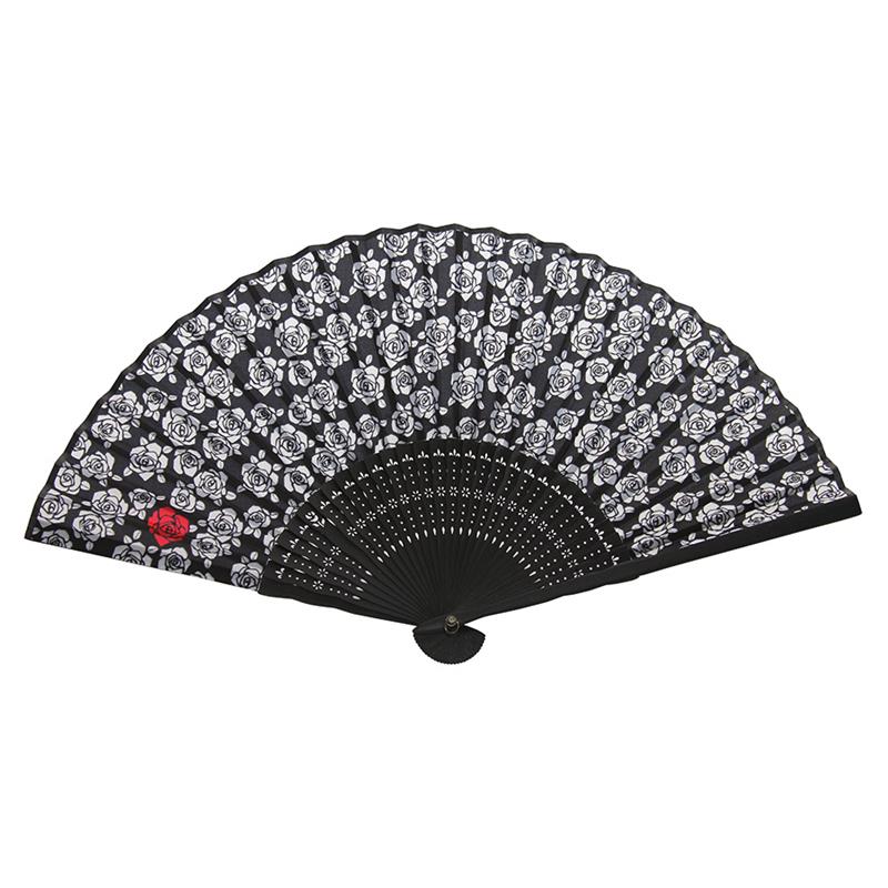 【アウトレット品】布扇子 70型30間 薔薇 ホワイト 【在庫限り】