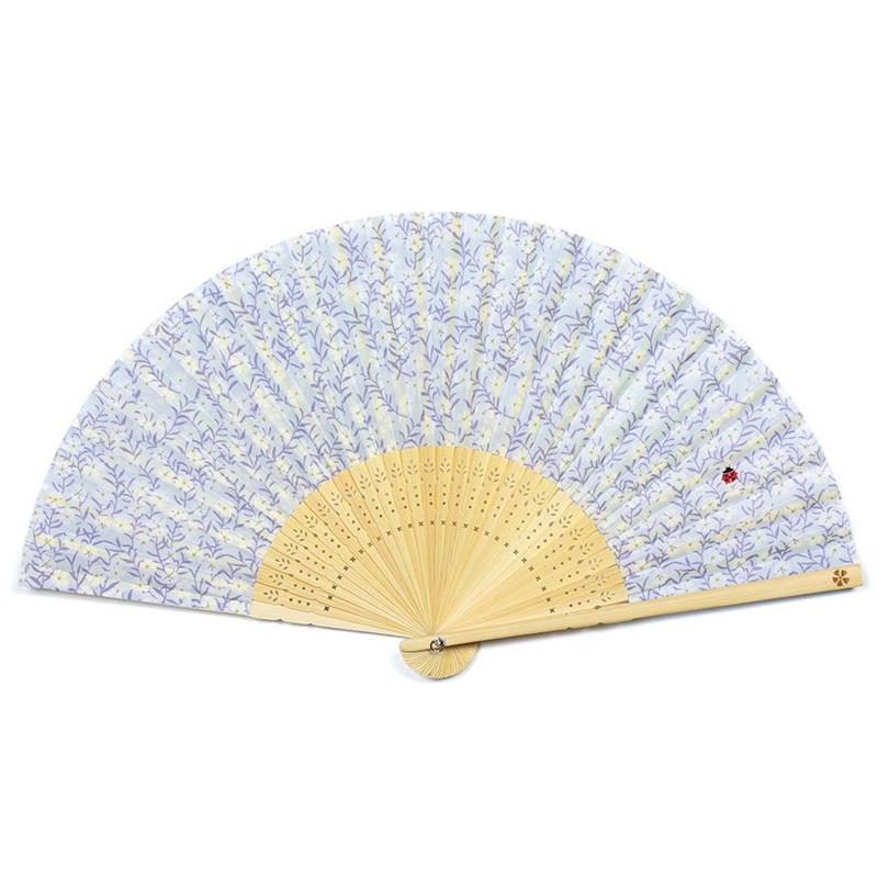 【アウトレット品】布扇子 70型30間　しあわ扇　なでしこ 【在庫限り】