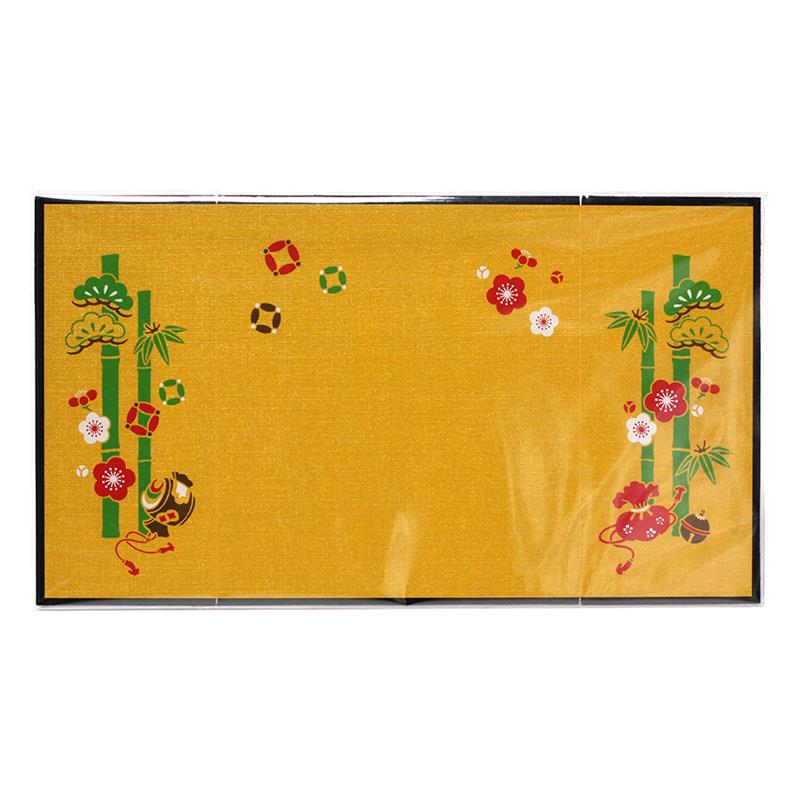 【商品リニューアルに伴い在庫限り】型染め 三つ折り 屏風 （緋毛氈付） 松竹梅
