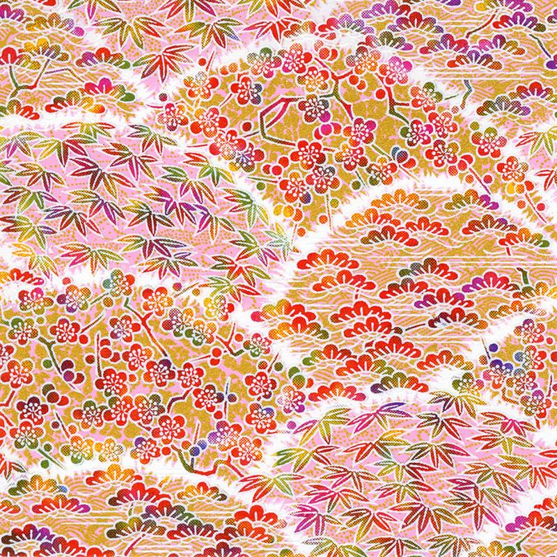 手染友禅紙（菊全判）1000×660 歳寒三友 春