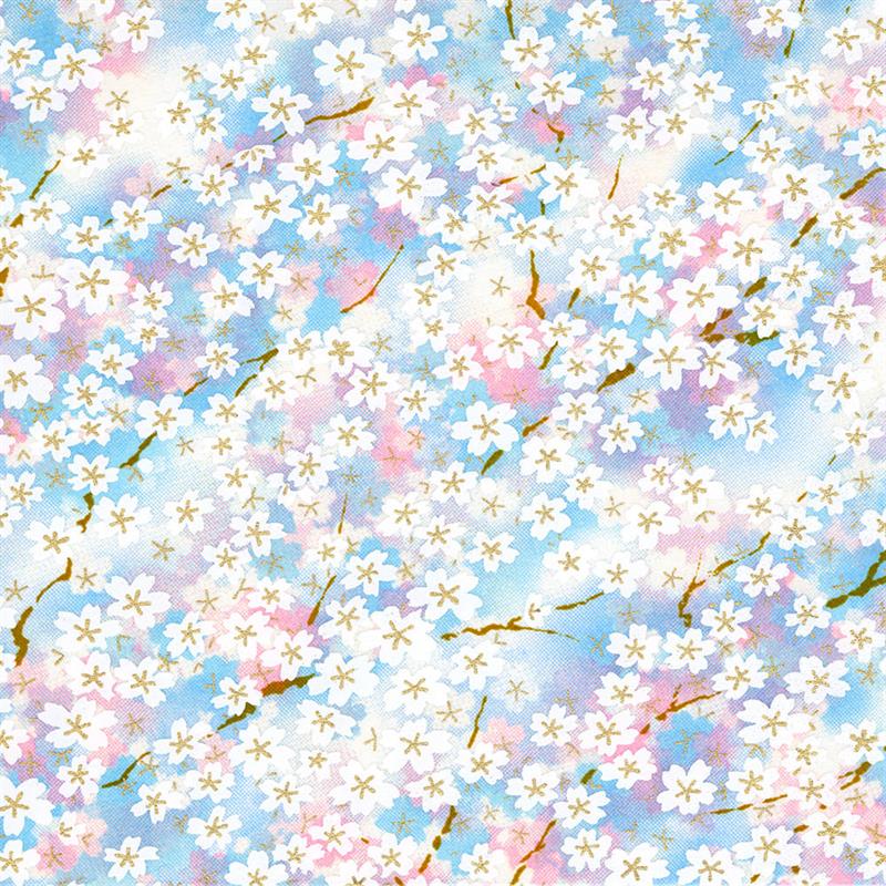 手染友禅紙（菊全判）1000×660 桜霞 空