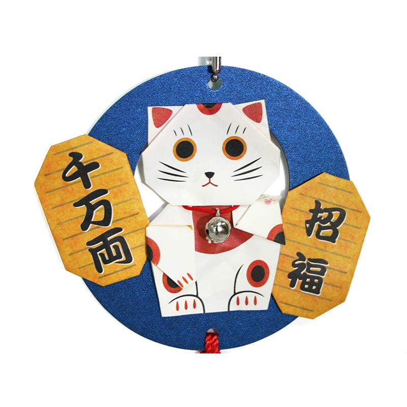 貴重☆京都 笑喜堂 手作り作家作品 和紙 張り子 招き猫 注文 大猫 おまけ付き