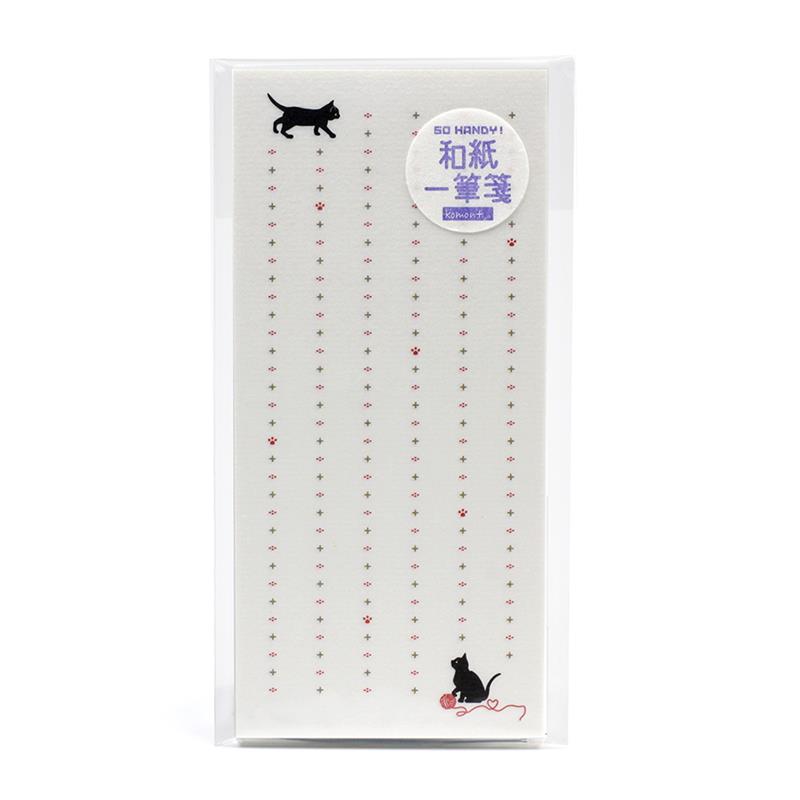 komon＋ 和紙一筆箋 縦書き （補充用） 猫足に十 （ねこあしにじゅう）