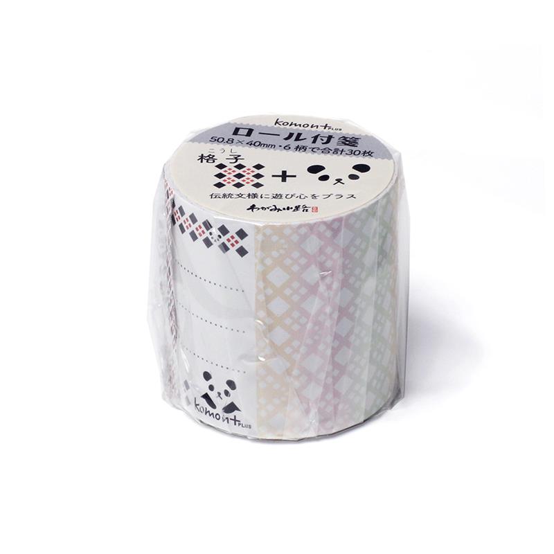 【アウトレット品】 komon+ロール付箋　パンダ格子【在庫限り】