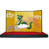 【アウトレット品】 押し絵 屏風 瑞雲龍 【在庫限り】