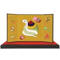 【アウトレット品】 押し絵 屏風 宝珠巳 【在庫限り】